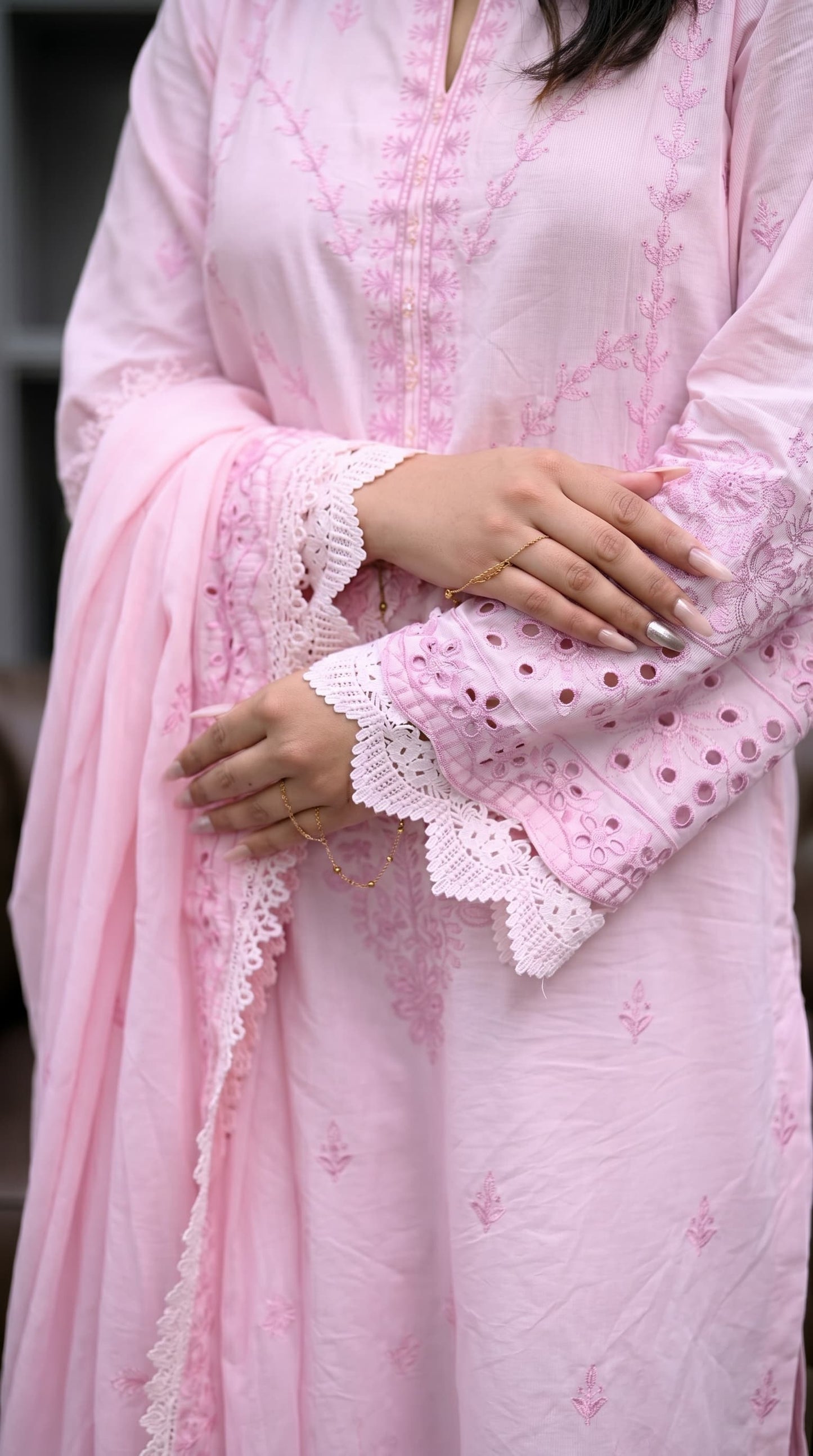 Blush Bloom Embroidered 3pc