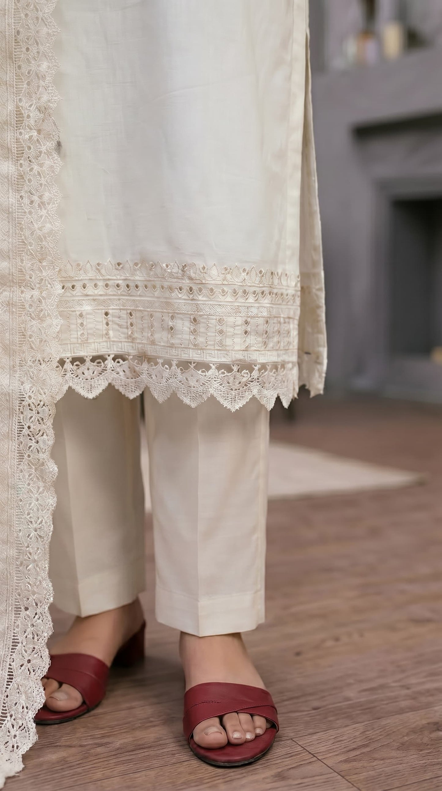 Ivory Muse Embroidered 3pc
