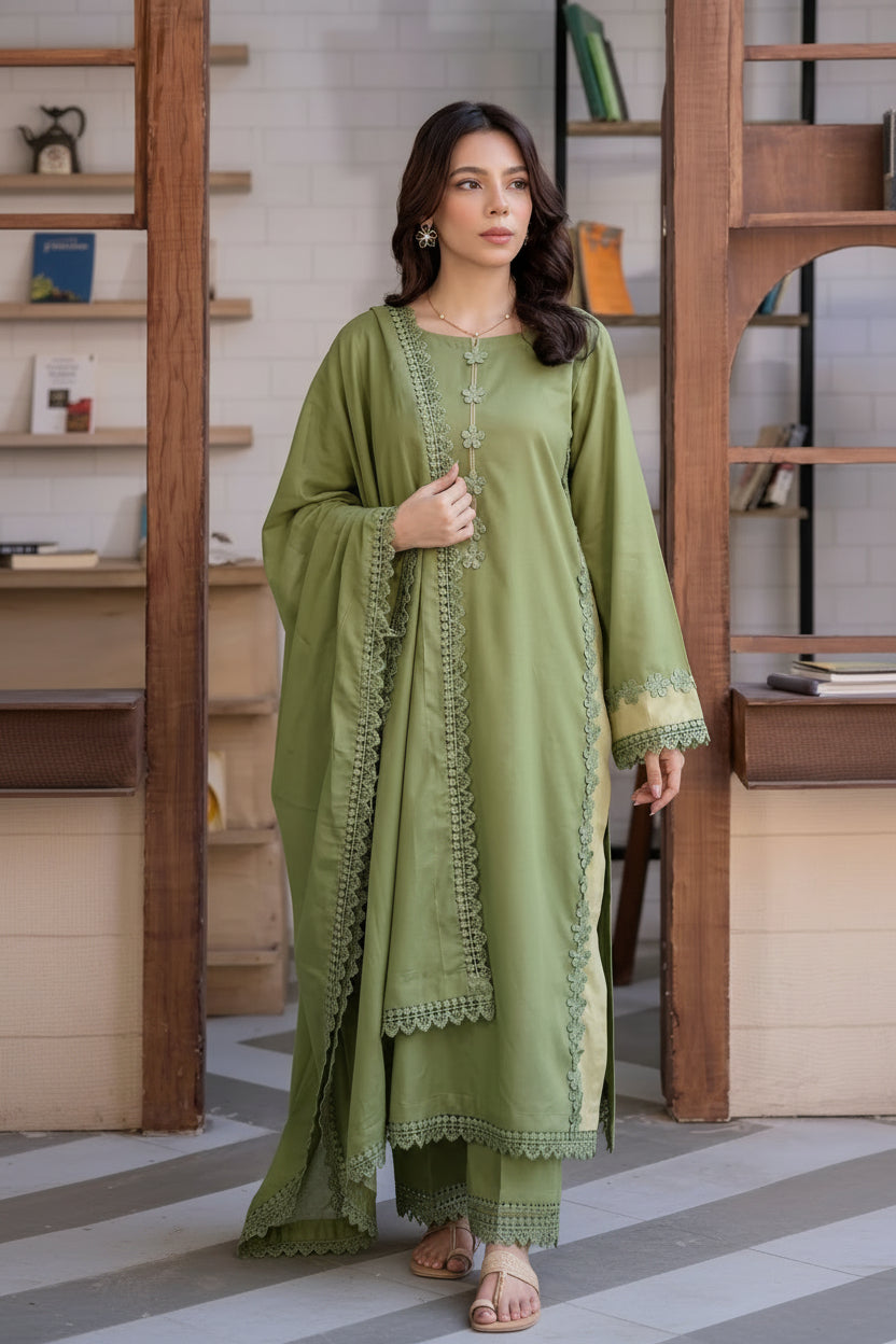Olive Bloom Solid 3pc