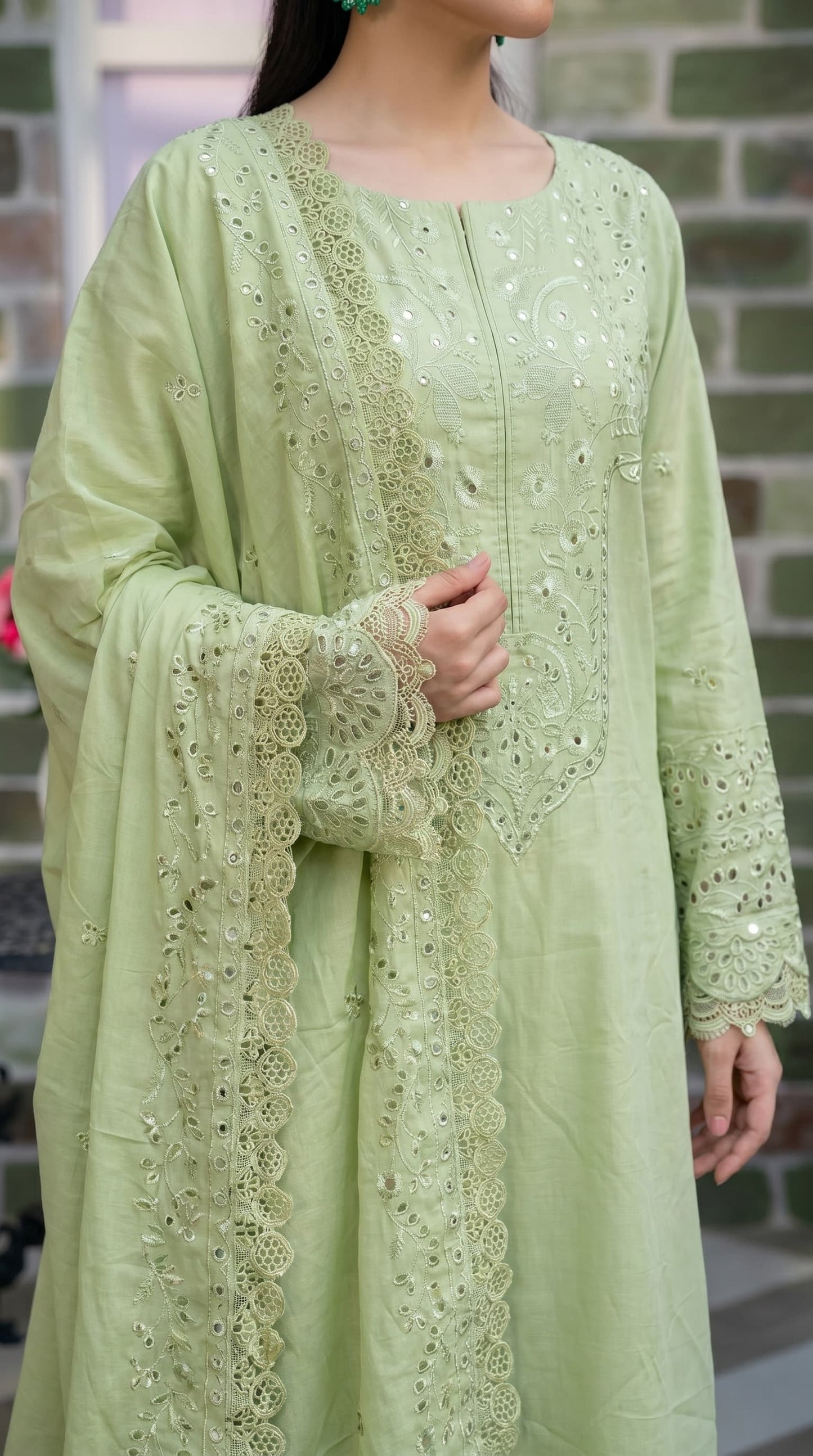 Mint Embroidered 3pc